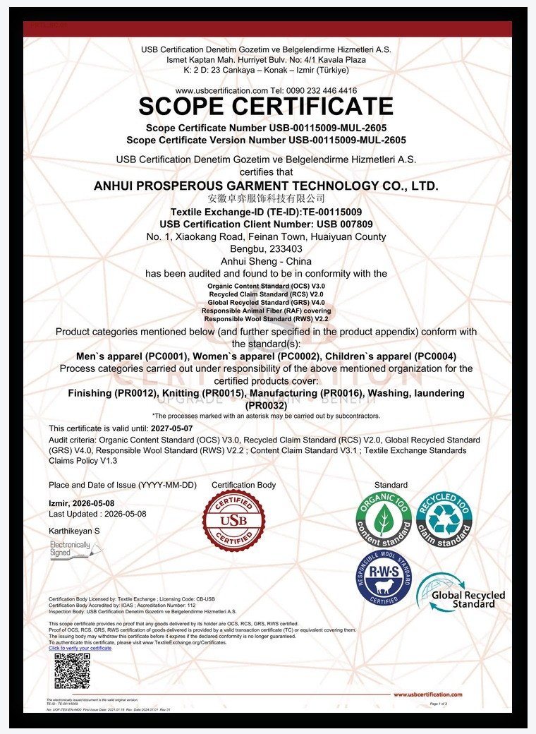 Compliance scope certificate
