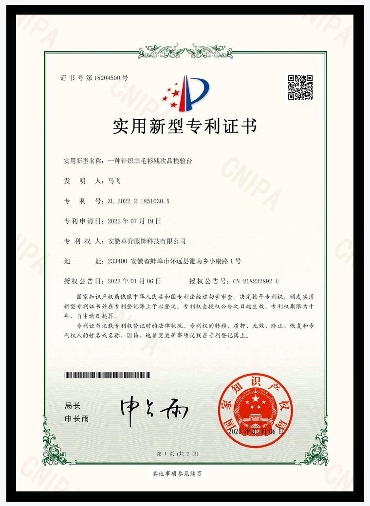 Patent certificate collection